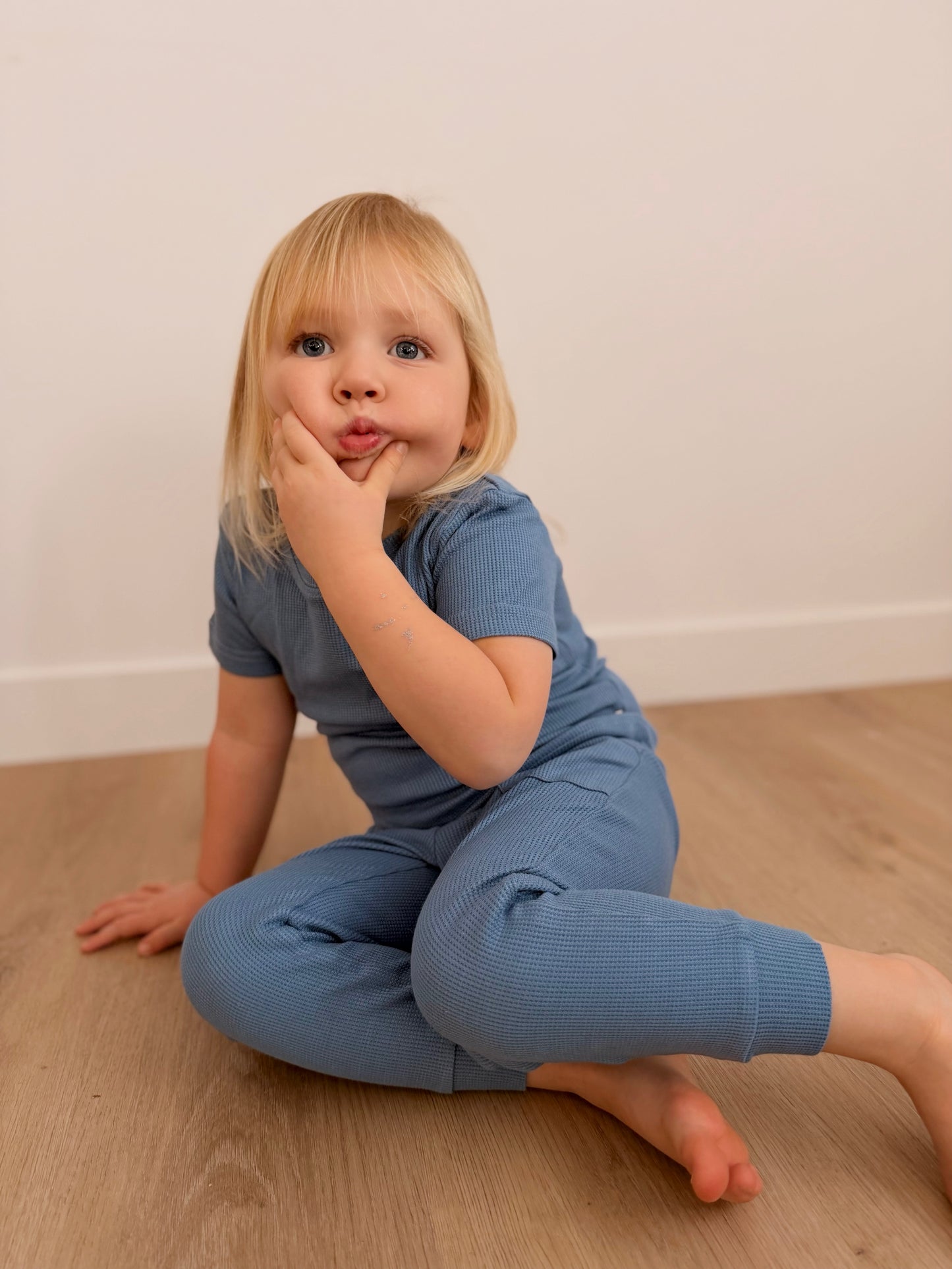 2 Piece Short Sleeve Jogger Pajamas - Icefield