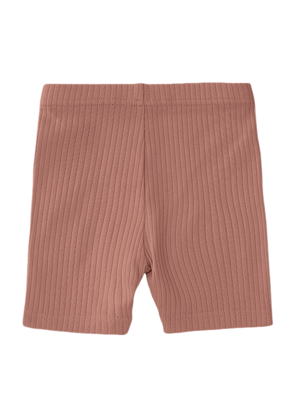 Ribbed Organic Cotton Biker Shorts - Blush