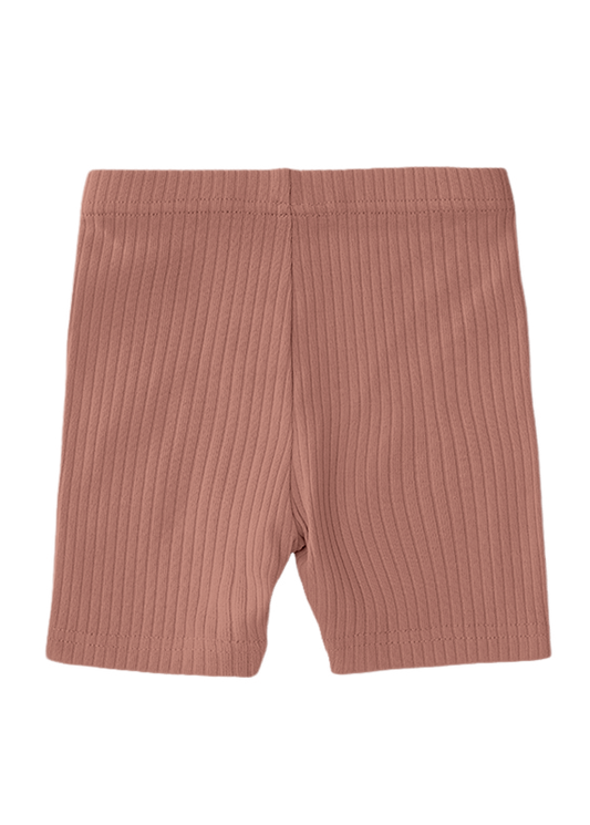 Ribbed Organic Cotton Biker Shorts - Blush