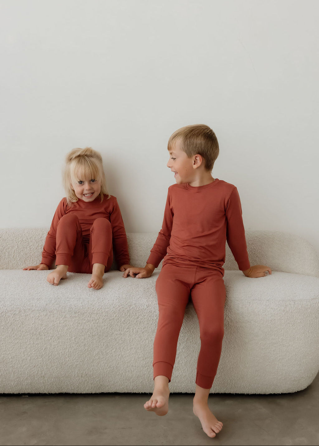 2 Piece Long Sleeve Pajamas - Red Rock