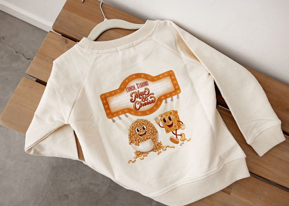 French Terry Organic Cotton Crewneck - Mac & Cheese