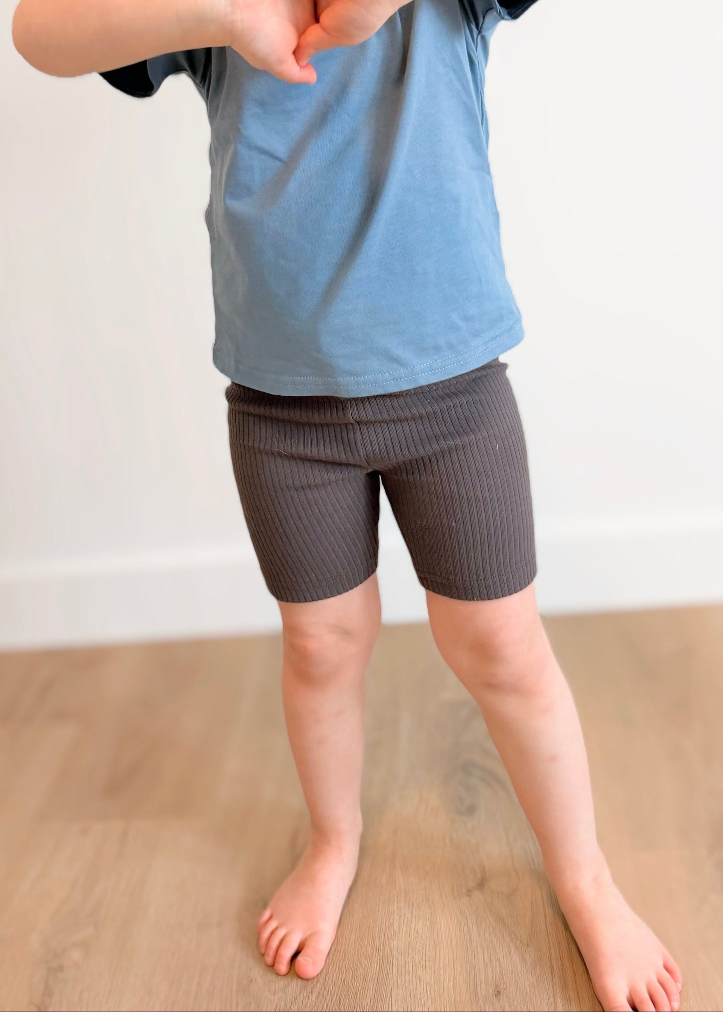 Ribbed Organic Cotton Biker Shorts - Boulder