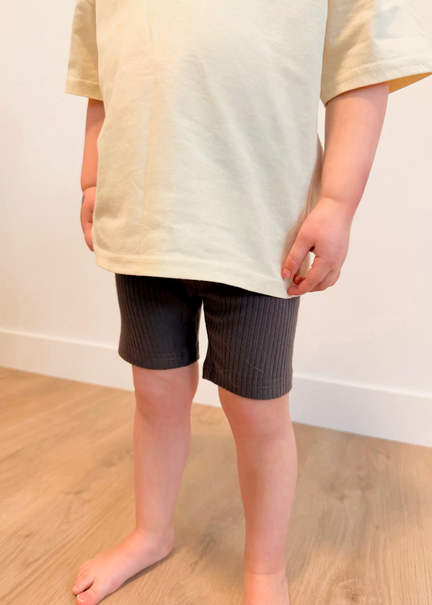 Ribbed Organic Cotton Biker Shorts - Boulder