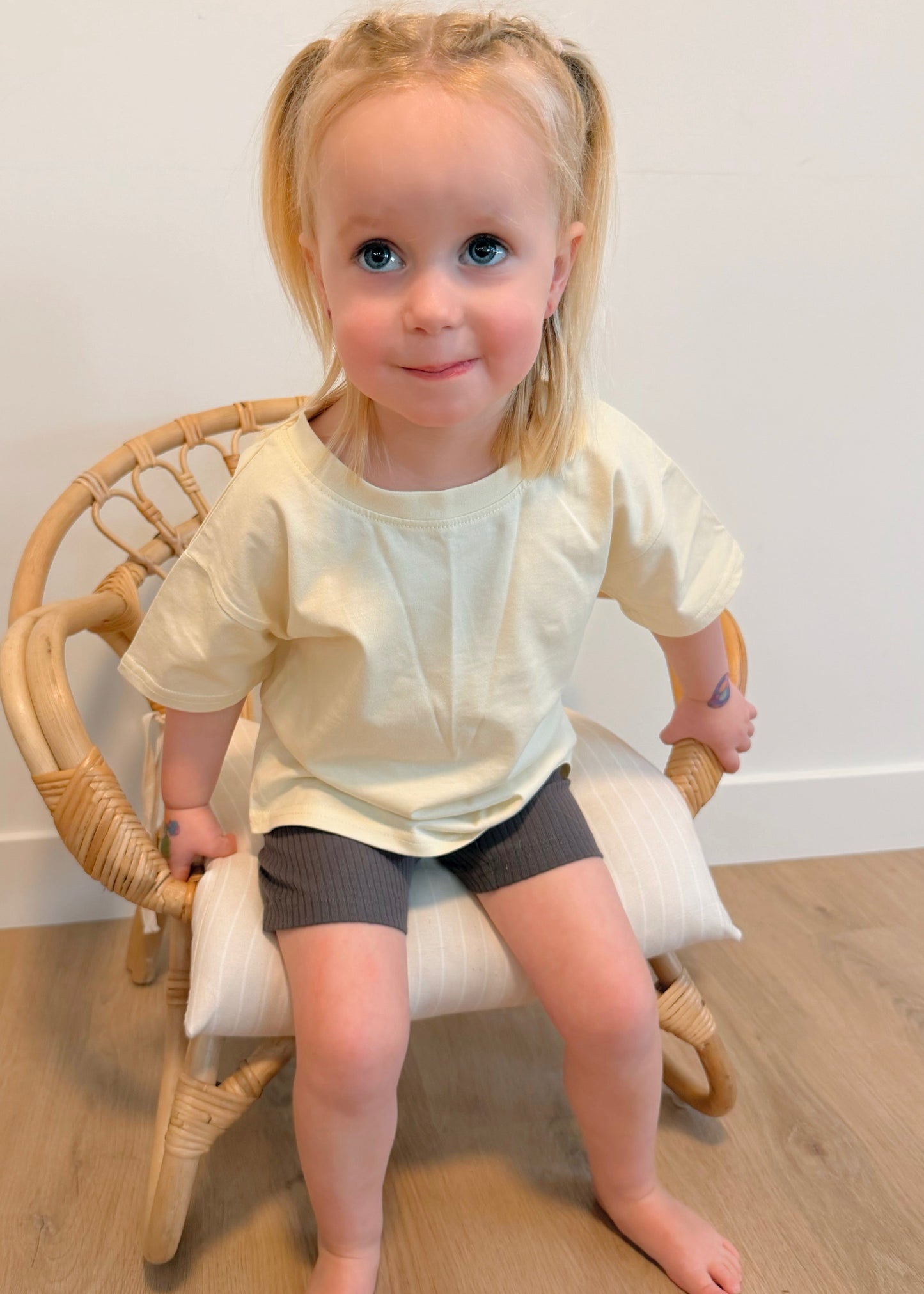 Ribbed Organic Cotton Biker Shorts - Boulder