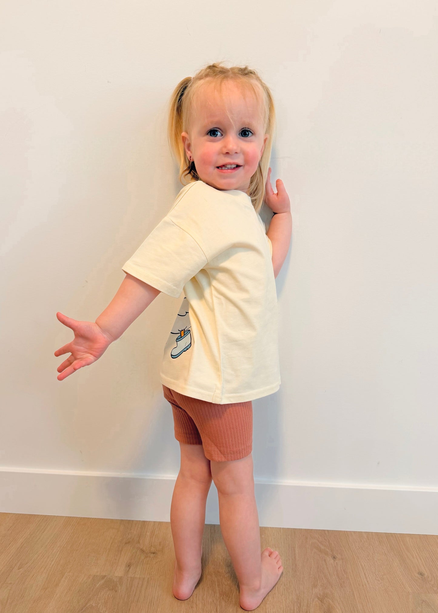 Ribbed Organic Cotton Biker Shorts - Blush