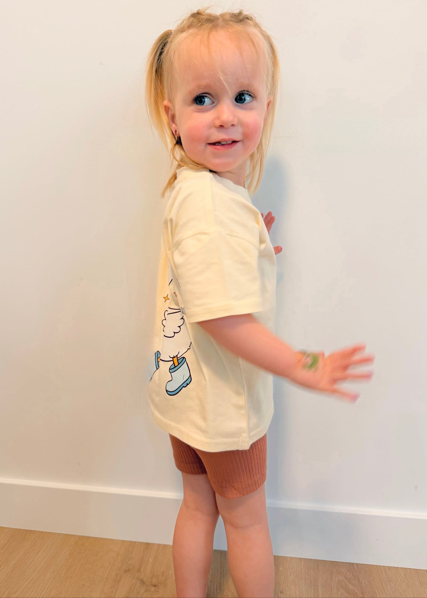 Ribbed Organic Cotton Biker Shorts - Blush