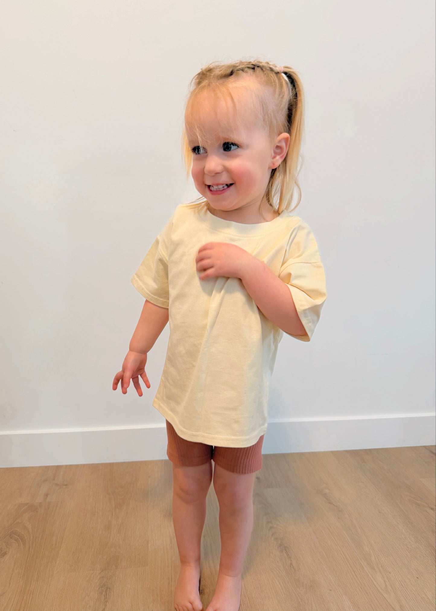 Ribbed Organic Cotton Biker Shorts - Blush