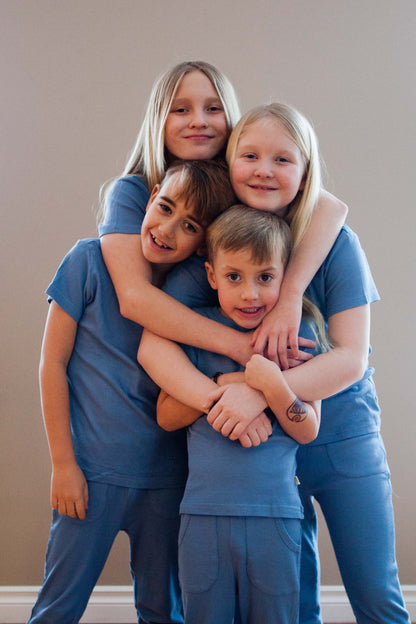 2 Piece Short Sleeve Jogger Pajamas - Icefield