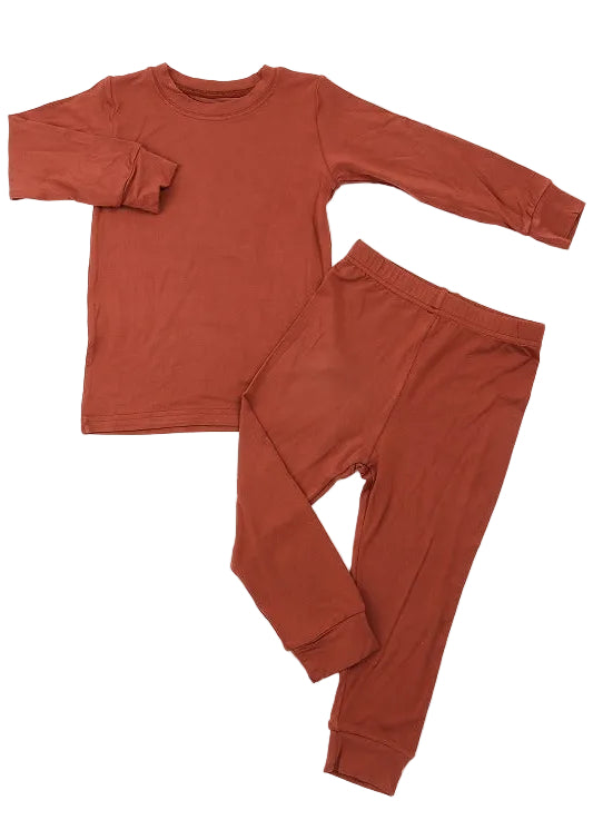 2 Piece Long Sleeve Pajamas - Red Rock
