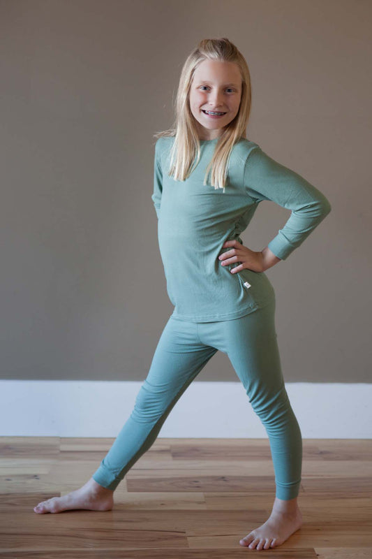 Ribbed 2-Piece Long Sleeve Pajamas