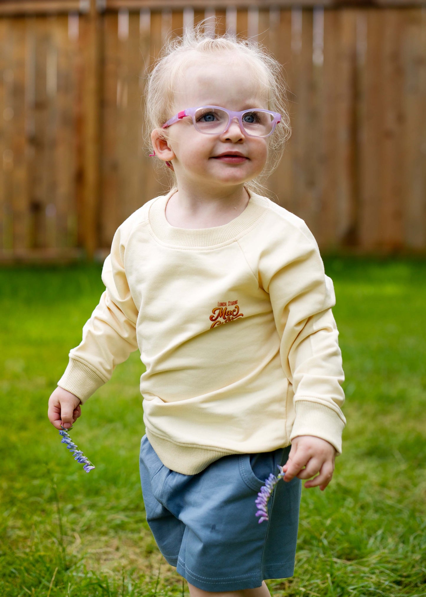 French Terry Organic Cotton Crewneck - Mac & Cheese